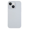 For iPhone 14 Pure Color Liquid Silicone Fine Pore Phone Case(Grey Blue)