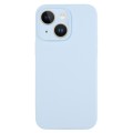 For iPhone 14 Pure Color Liquid Silicone Fine Pore Phone Case(Sky Blue)