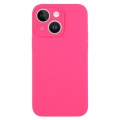 For iPhone 14 Pure Color Liquid Silicone Fine Pore Phone Case(Fresh Pink)