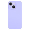 For iPhone 14 Pure Color Liquid Silicone Fine Pore Phone Case(Light Purple)