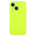 For iPhone 14 Pure Color Liquid Silicone Fine Pore Phone Case(Bright Green)