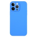 For iPhone 14 Pro Pure Color Liquid Silicone Fine Pore Phone Case(Lake Blue)