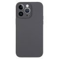 For iPhone 14 Pro Pure Color Liquid Silicone Fine Pore Phone Case(Charcoal Black)