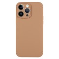 For iPhone 14 Pro Max Pure Color Liquid Silicone Fine Pore Phone Case(Light Brown)