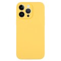For iPhone 14 Pro Max Pure Color Liquid Silicone Fine Pore Phone Case(Yellow)