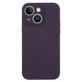 For iPhone 13 Pure Color Liquid Silicone Fine Pore Phone Case(Berry Purple)