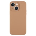 For iPhone 13 Pure Color Liquid Silicone Fine Pore Phone Case(Light Brown)