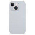 For iPhone 13 Pure Color Liquid Silicone Fine Pore Phone Case(Grey Blue)