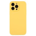 For iPhone 12 Pro Max Pure Color Liquid Silicone Fine Pore Phone Case(Yellow)