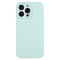 For iPhone 12 Pro Max Pure Color Liquid Silicone Fine Pore Phone Case(Turquoise)
