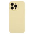 For iPhone 12 Pro Pure Color Liquid Silicone Fine Pore Phone Case(Creamy Yellow)