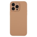 For iPhone 12 Pro Pure Color Liquid Silicone Fine Pore Phone Case(Light Brown)