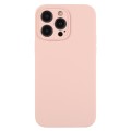 For iPhone 12 Pro Pure Color Liquid Silicone Fine Pore Phone Case(Sand Pink)