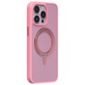 For iPhone 15 Pro Max MOMAX Magsafe Magnetic Metal Rotating Holder Phone Case(Pink)