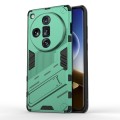 For OPPO Find X7 Ultra 5G Punk Armor 2 in 1 PC + TPU Phone Case with Holder(Green)