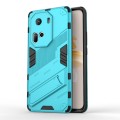 For OPPO Reno11 5G Global Punk Armor 2 in 1 PC + TPU Phone Case with Holder(Blue)