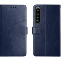 For Sony Xperia 1 VI Y-shaped Pattern Flip Leather Phone Case(Blue)