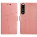 For Sony Xperia 1 VI Y-shaped Pattern Flip Leather Phone Case(Pink)
