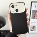 For iPhone 15 Plus Liquid Silicone Phone Case(Black + Beige)