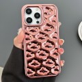 For iPhone 12 Pro Cloud Texture Electroplated TPU Phone Case(Rose Gold)