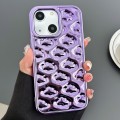 For iPhone 13 Cloud Texture Electroplated TPU Phone Case(Purple)