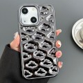 For iPhone 14 Cloud Texture Electroplated TPU Phone Case(Black)