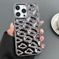 For iPhone 14 Pro Max Cloud Texture Electroplated TPU Phone Case(Black)