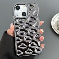 For iPhone 15 Plus Cloud Texture Electroplated TPU Phone Case(Black)