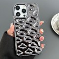 For iPhone 15 Pro Max Cloud Texture Electroplated TPU Phone Case(Black)