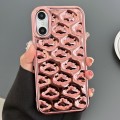 For iPhone XS / X Cloud Texture Electroplated TPU Phone Case(Rose Gold)