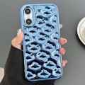 For iPhone XS / X Cloud Texture Electroplated TPU Phone Case(Blue)