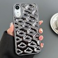 For iPhone XR Cloud Texture Electroplated TPU Phone Case(Black)