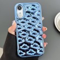 For iPhone XR Cloud Texture Electroplated TPU Phone Case(Blue)
