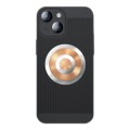 For iPhone 14 Plus Honeycomb Hole Copper Cooling Phone Case with Lens Film(Black)
