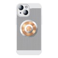For iPhone 14 Honeycomb Hole Copper Cooling Phone Case with Lens Film(Silver)