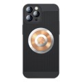 For iPhone 14 Pro Honeycomb Hole Copper Cooling Phone Case with Lens Film(Black)