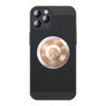 For iPhone 11 Pro Max Honeycomb Hole Copper Cooling Phone Case with Lens Film(Black)