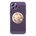 For iPhone 11 Pro Max Honeycomb Hole Copper Cooling Phone Case with Lens Film(Purple)