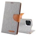 For iPhone 15 Pro Max GOOSPERY CANVAS DIARY Fabric Texture Flip Leather Phone Case(Grey)