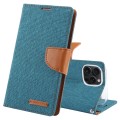 For iPhone 15 Pro Max GOOSPERY CANVAS DIARY Fabric Texture Flip Leather Phone Case(Green)