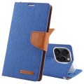 For iPhone 15 Pro Max GOOSPERY CANVAS DIARY Fabric Texture Flip Leather Phone Case(Blue)