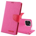For iPhone 15 Pro Max GOOSPERY CANVAS DIARY Fabric Texture Flip Leather Phone Case(Rose Red)