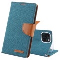 For iPhone 15 Plus GOOSPERY CANVAS DIARY Fabric Texture Flip Leather Phone Case(Green)