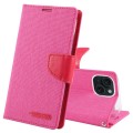 For iPhone 15 GOOSPERY CANVAS DIARY Fabric Texture Flip Leather Phone Case(Rose Red)