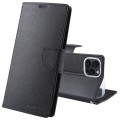 For iPhone 15 Pro Max GOOSPERY FANCY DIARY Cross Texture Leather Phone Case(Black)