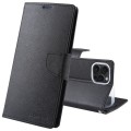 For iPhone 15 Pro GOOSPERY FANCY DIARY Cross Texture Leather Phone Case(Black)