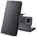 For iPhone 15 GOOSPERY FANCY DIARY Cross Texture Leather Phone Case(Black)