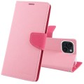 For iPhone 15 GOOSPERY FANCY DIARY Cross Texture Leather Phone Case(Pink)