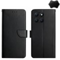 For Honor X8b HT02 Genuine Leather Fingerprint-proof Flip Phone Case(Black)