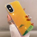 For iPhone XS / X Mirror Glitter IMD Phone Case(Yellow)
